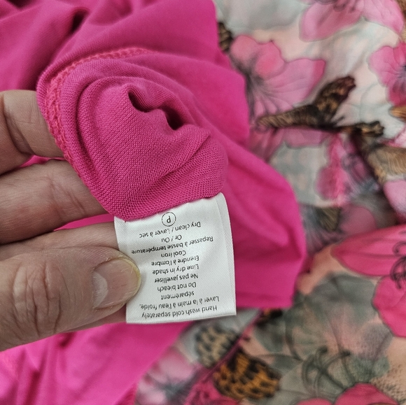La Regazze Floral Pink Dress Sz L - Picture 11 of 11